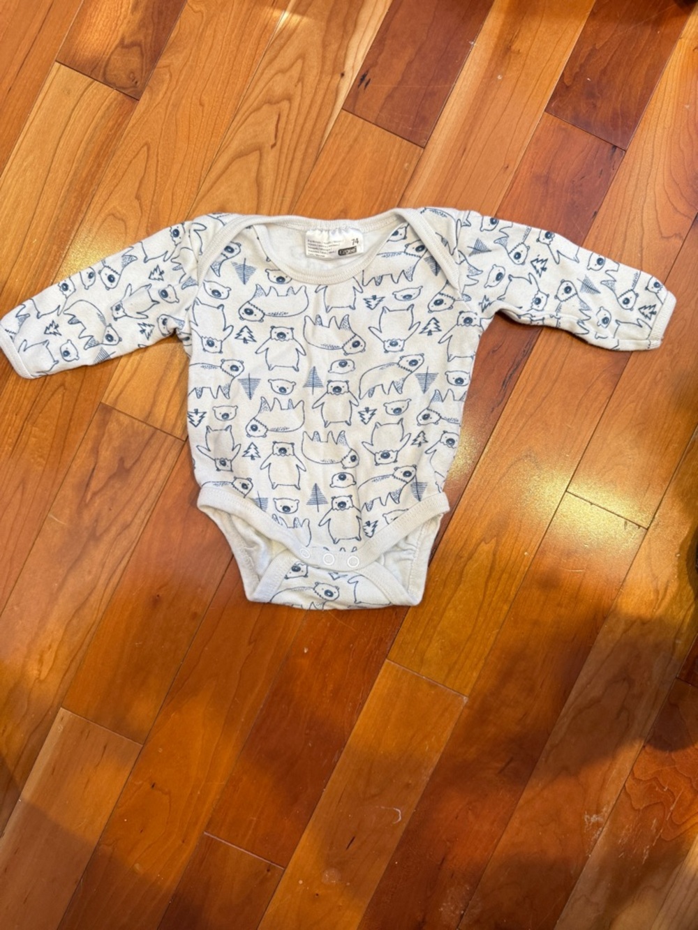 Erge Cream One-Piece with Blue Animal Print